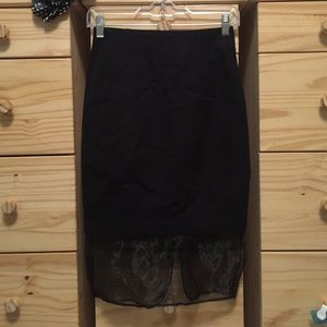 NWT Black Pencil Skirt with Sheer Detail