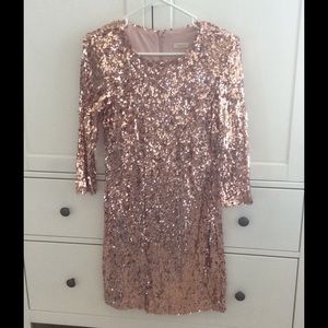 Rose gold sequin dress