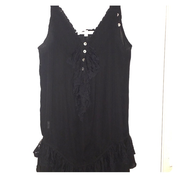 Cute black lace tank top