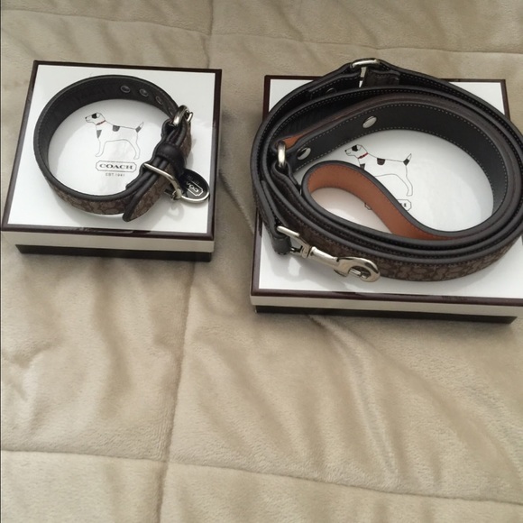 Coach dog collar and leash. Brand new.