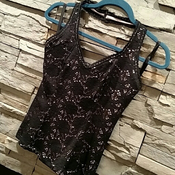 Black & Pink Lace Halter Top fully lined