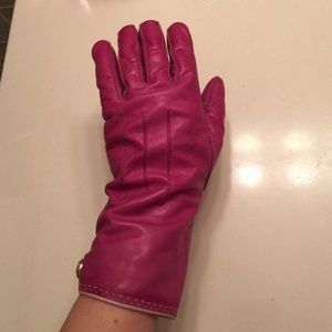 Leather Coach gloves with cashmere lining