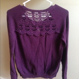 Medium Lace Back Purple Cardigan