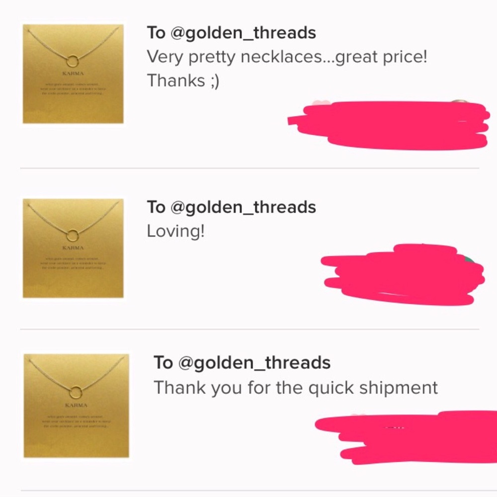  karma dainty gold pendant necklace - Picture 5 of 5