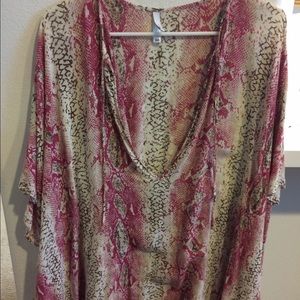 Oversized snake print blouse