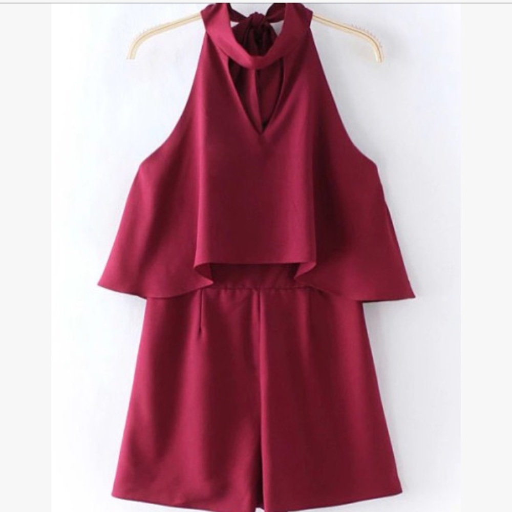 Trendy maroon romper
