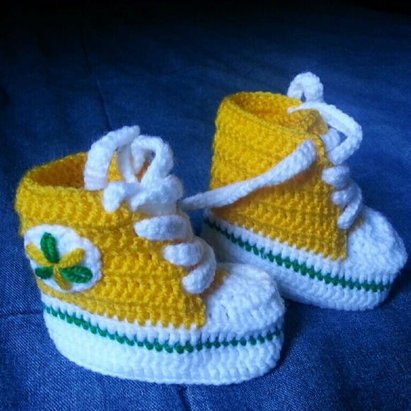 Knitted Kids Shoes Yellow Converse