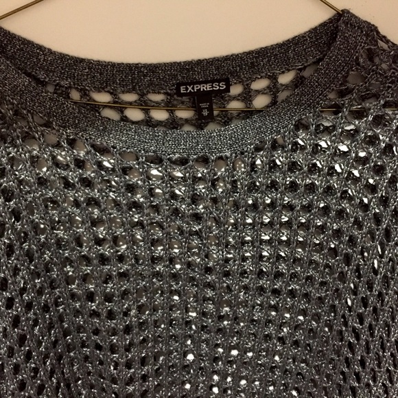 Express XS gray/silver net sweater! Never worn!! - Picture 2 of 3