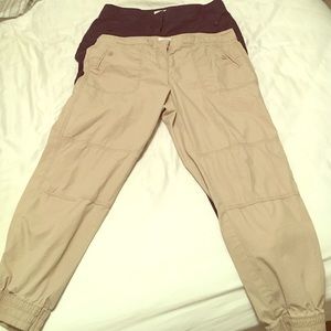 SOLD 2 LOFT jogger pants. Khaki and Navy. Sz 10.