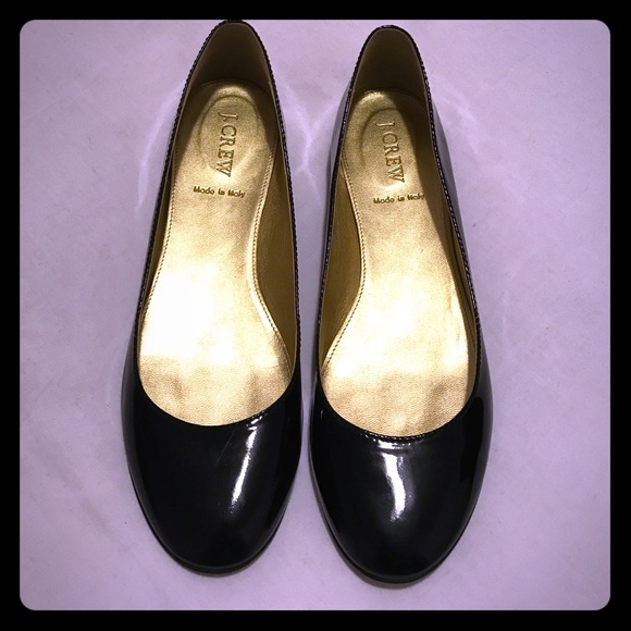 J Crew made in Italy black flats size 8
