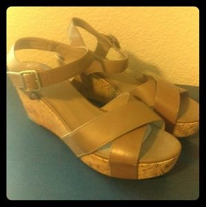 Tan Mudd wedge Sandals