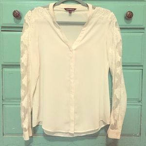 Express Ivory Long Sleeved Shirt