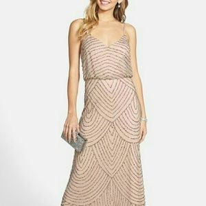 Adrianna Papell Blousen Gown  Taupe/Pink