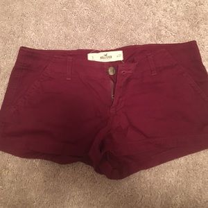 Burgundy Hollister shorts