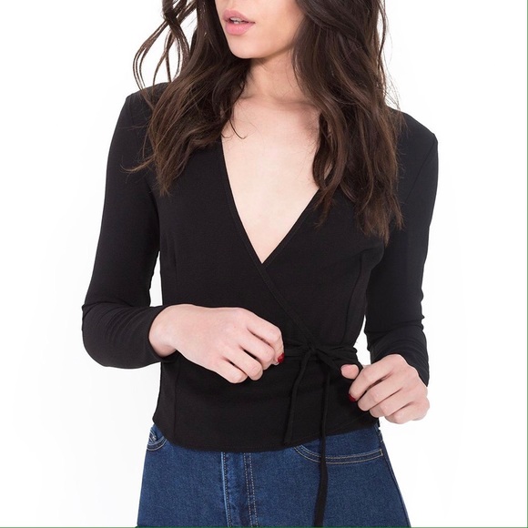 American Apparel ballet wrap top NWT
