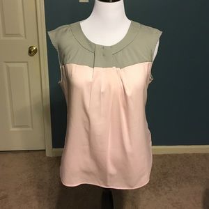 New York & Co. Pink and Gray Sleeveless Blouse