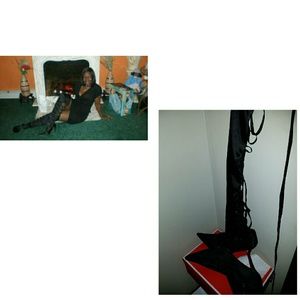 Thigh high black boots