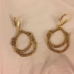 Oscar de la Renta double hoop drop earring