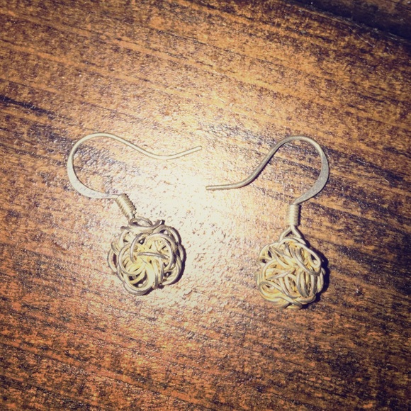 Silver ball earrings