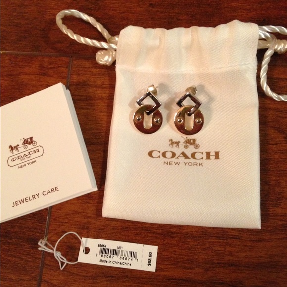 Coach earrings, silver & gold