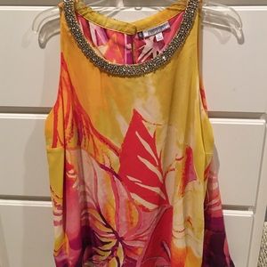 NWT colorful JLo tank with exquisite beaded neck.