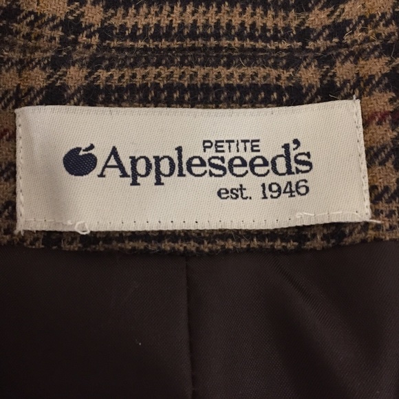 Appleseed wool plaid jean blazer tan, black & red. - Picture 4 of 6