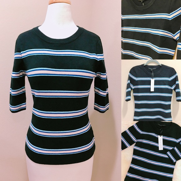 ‼️LAST-1‼️Striped Round Neck Kitted Top - Picture 3 of 4