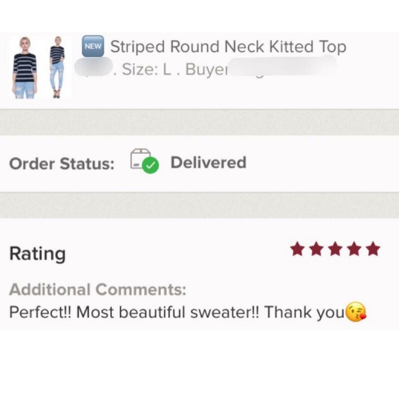 ‼️LAST-1‼️Striped Round Neck Kitted Top - Picture 4 of 4