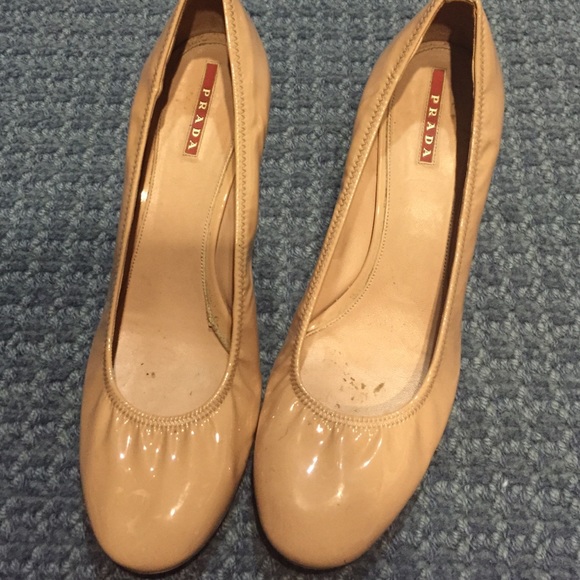 Prada nude color low heels