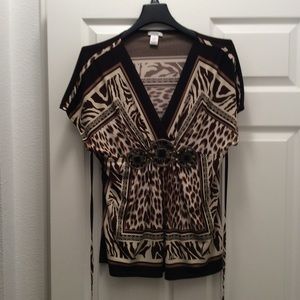 Cache size Large Giraffe Print Top