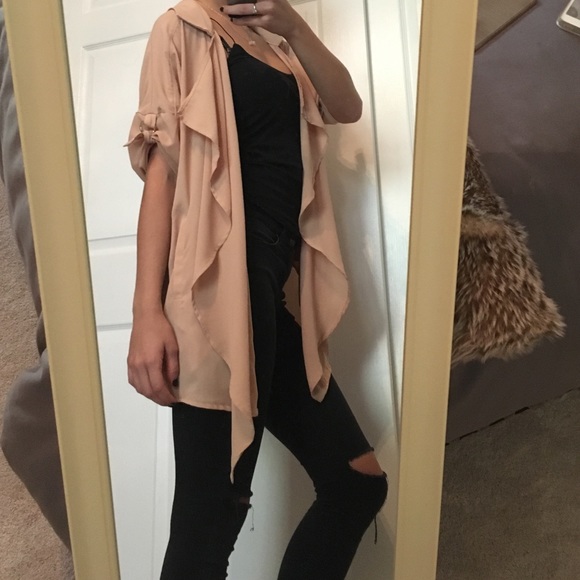 SALE • 1 MEDIUM LEFT• Beige Duster/Cardigan • - Picture 2 of 4