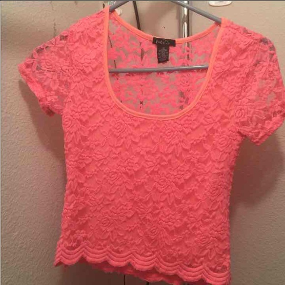 Hot Pink Lace Crop Top