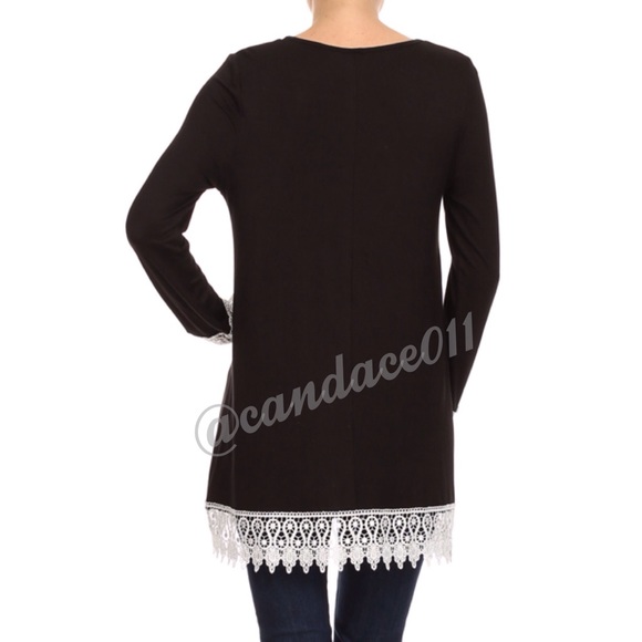 ⭐️5 STAR rated!⭐️Lace & Jersey Tunic (Black) - Picture 3 of 4