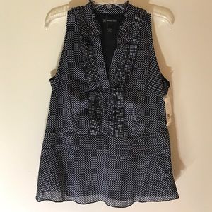 I.N.C. Ruffle polka dot sleeveless blouse