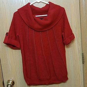 Banana Republic Red Short Sleeve Turtleneck