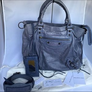 Authentic Balenciaga Blue Classic Velo Bag