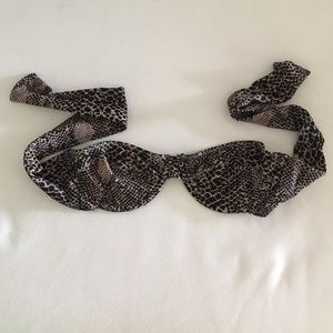 Acacia strapless underwire bikini top in snake.