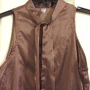 Striped Tie Neck Top