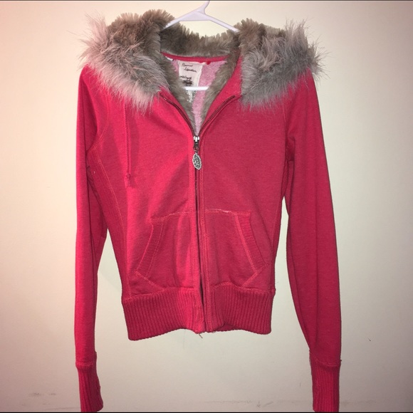 Faux fur lined hoodie