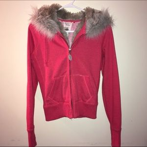 Faux fur lined hoodie