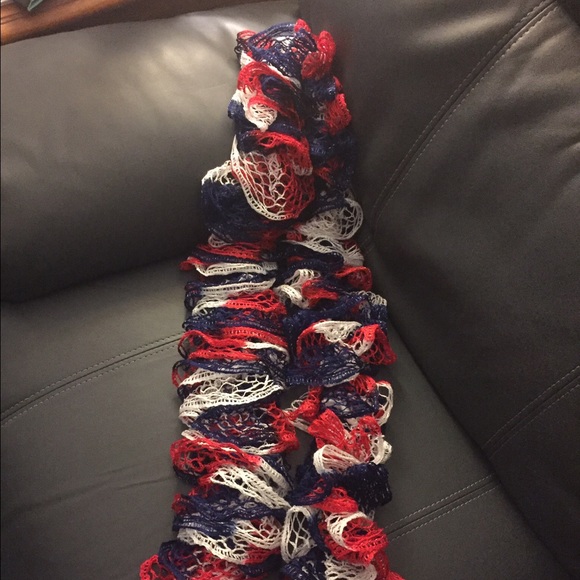 Red white and blue ruffle scarf