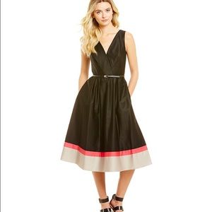 Calvin Klein color block hem fit + flare dress