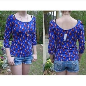 9-h15 STLC Anthropologie Postmark Fox Blouse