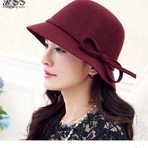 Beautiful gorgeous burgundy hat