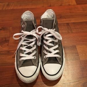 Grey high top converse