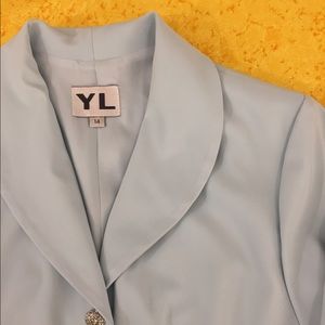 Robin's egg blue 2-pc dress or career skirt suit.