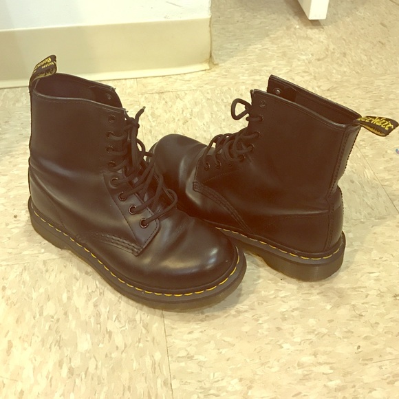 Black leather Doc Martens-Women's