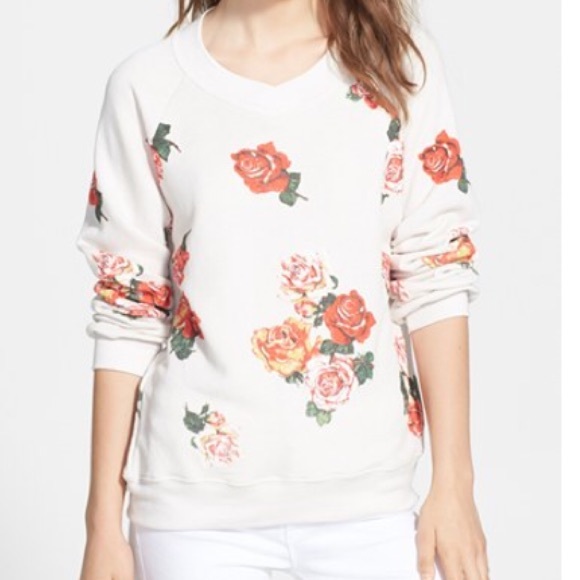 WF: "Collage Schoolgirl" Floral Print Sweatshirt