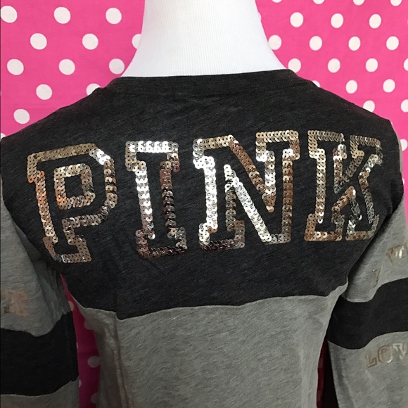 🚫SOLD🚫🆕NWT VS PINK bling football tee - Picture 2 of 4