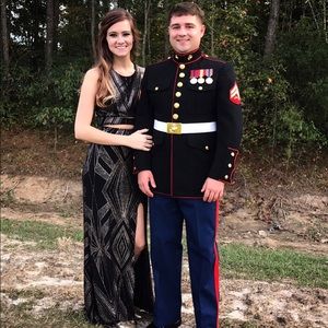 FINAL PRICE Black/gold Formal Gown